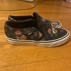 Floral Checker Vans